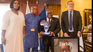 Photo of Forbes presents ‘African of the Year Award’ plaque to Akufo-Addo