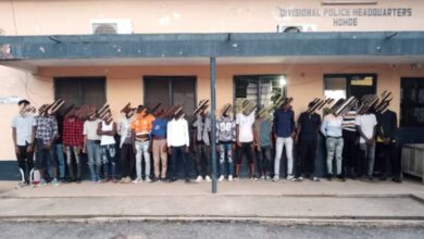 Photo of Togolese nationals picked up for unlawful assembly