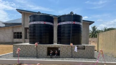 Photo of Keta Business College Old student donates water storage facility to school