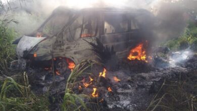Photo of Commercial vehicle burn to ashes in an accident on Akatsi-Dzodze highway