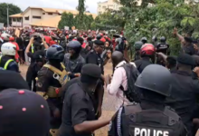 Photo of Teargas fired as police clash with NDC protesters in Ashanti Region