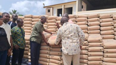 Photo of Gacem, Eid Saud, and Akatsi South MP donate building materials to rainstorm victims in Akatsi