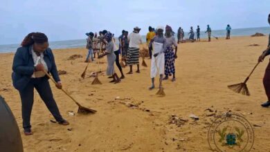 Photo of Anloga District Chief Executive champions clean-up exercise at Dzita