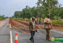 Photo of Central Tongu MP, DCE assess critical repair works on Adidome–Sogakope road