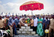 Photo of President Mahama Cuts Sod for TDC Ho Oxygen City Community 27 Project 