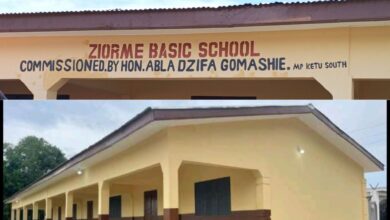 Photo of Ketu South Mp Dzifa Gomashie hands over New Classroom Block to Ziorme Basic